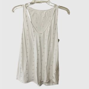 Zadig & Voltaire Hilda Scoop Embellished Tank Top S White with Silver Detail